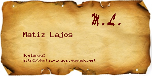 Matiz Lajos névjegykártya