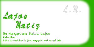 lajos matiz business card